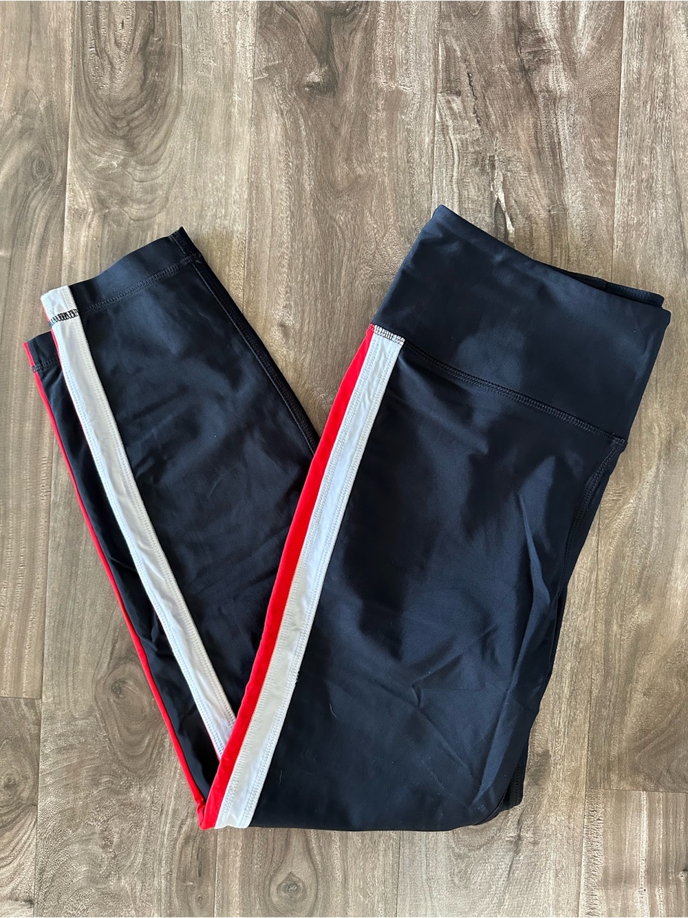 KINONA Womens Golf Pants UPF 50+ Leggings Black White Red Stripe Size Large